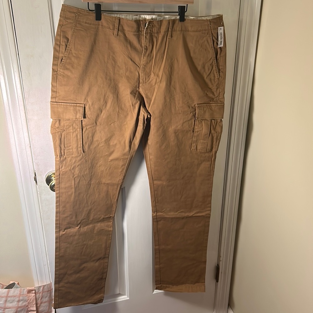 Goodthreads Men's Athletic-Fit Comfort Stretch Vintage Cargo Pants Khaki 40WX36L